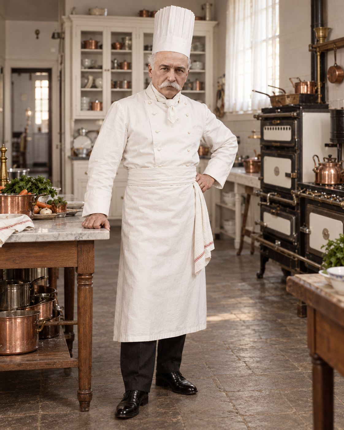 Auguste Escoffier dans une cuisine professionnelle