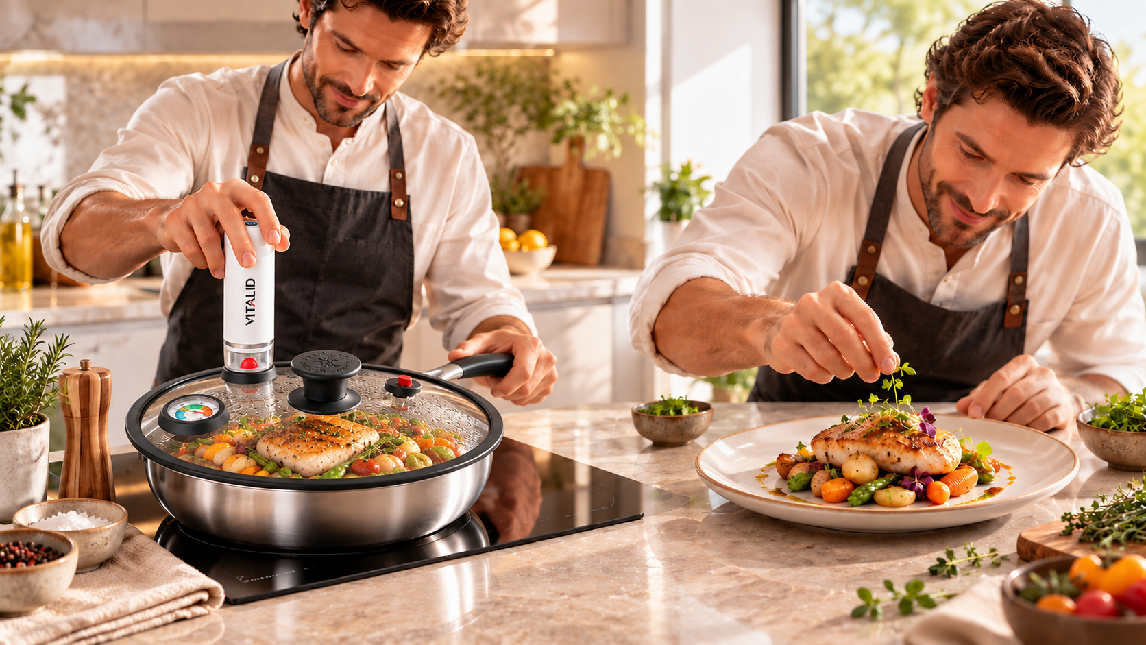 Des cuisiniers utilisent la méthode VITALID pour préparer un repas