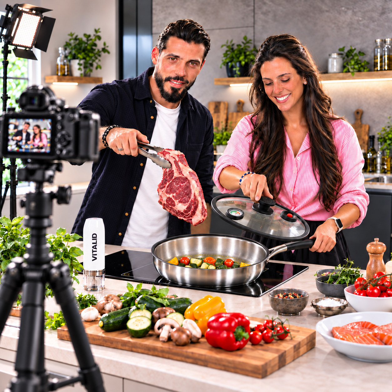 Des créateurs réalisent une démonstration culinaire avec VITALID